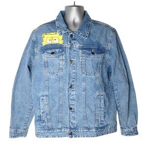 Members Only X Nickelodeon Denim‎ Jean Jacket Spongebob Mens XL Vintage NEW Y2K